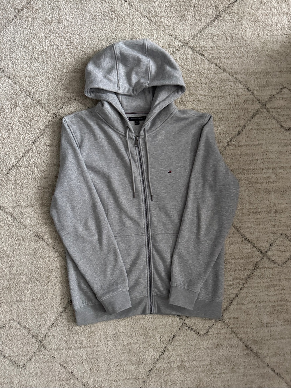Tommy Hilfiger Men's Light Gray Full-Zip Hoodie